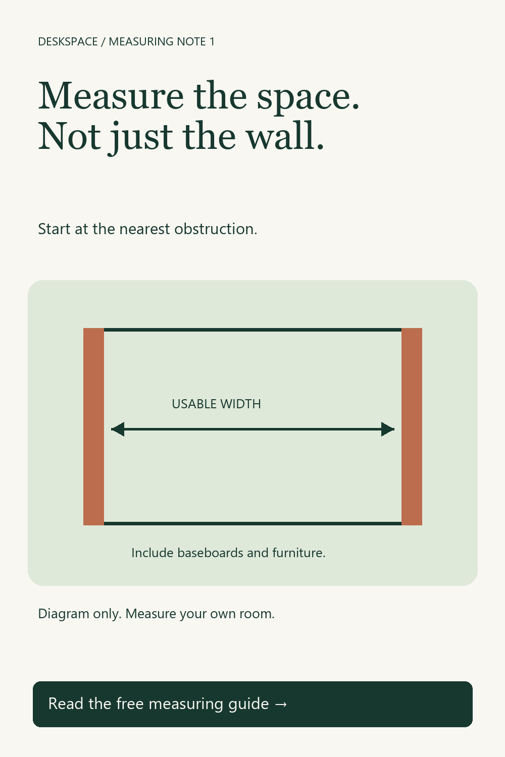 Measure a Desk Space: Start at the Floor
